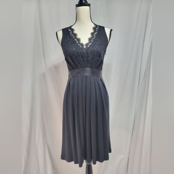 Banana Republic eyelash lace silk sleeveless midi dress size 2, New Without Tags - Picture 1 of 6